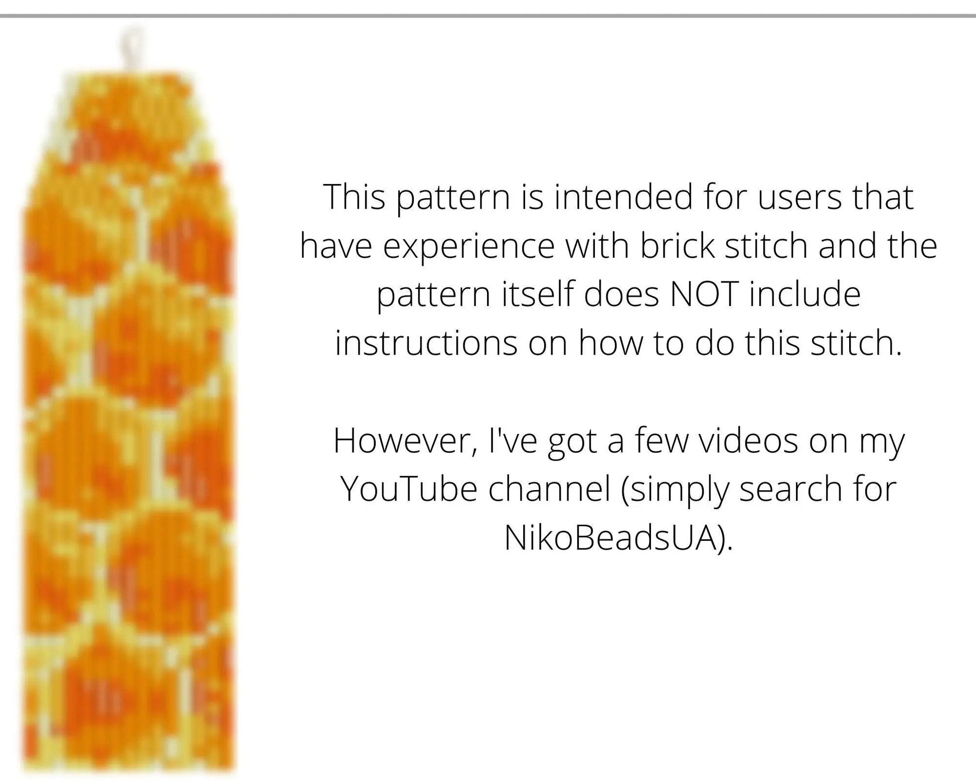 Honeycomb Brick Stitch pattern for fringe beaded earrings - NikoBeadsUA