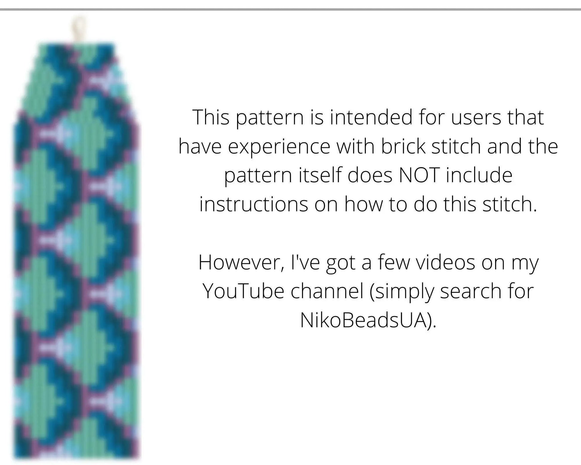 Fish Scales Brick Stitch pattern for fringe beaded earrings - NikoBeadsUA