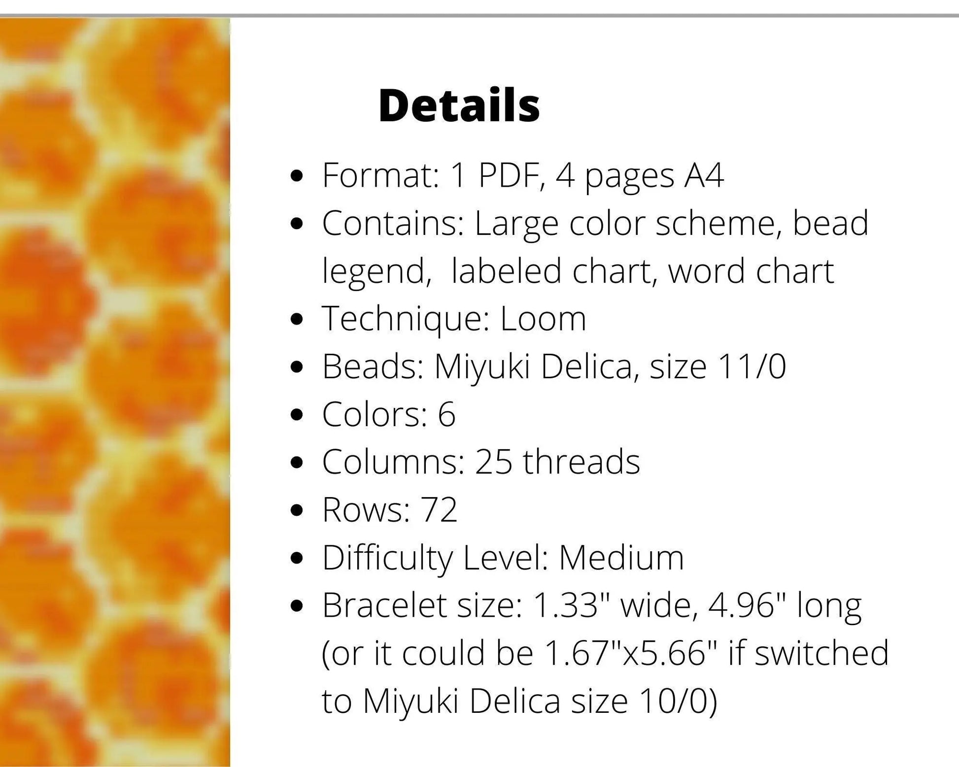 Honeycomb Loom pattern for beaded bracelet - NikoBeadsUA