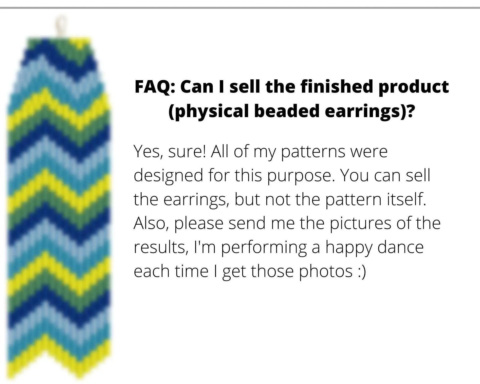 Zigzag Brick Stitch pattern for fringe beaded earrings - NikoBeadsUA