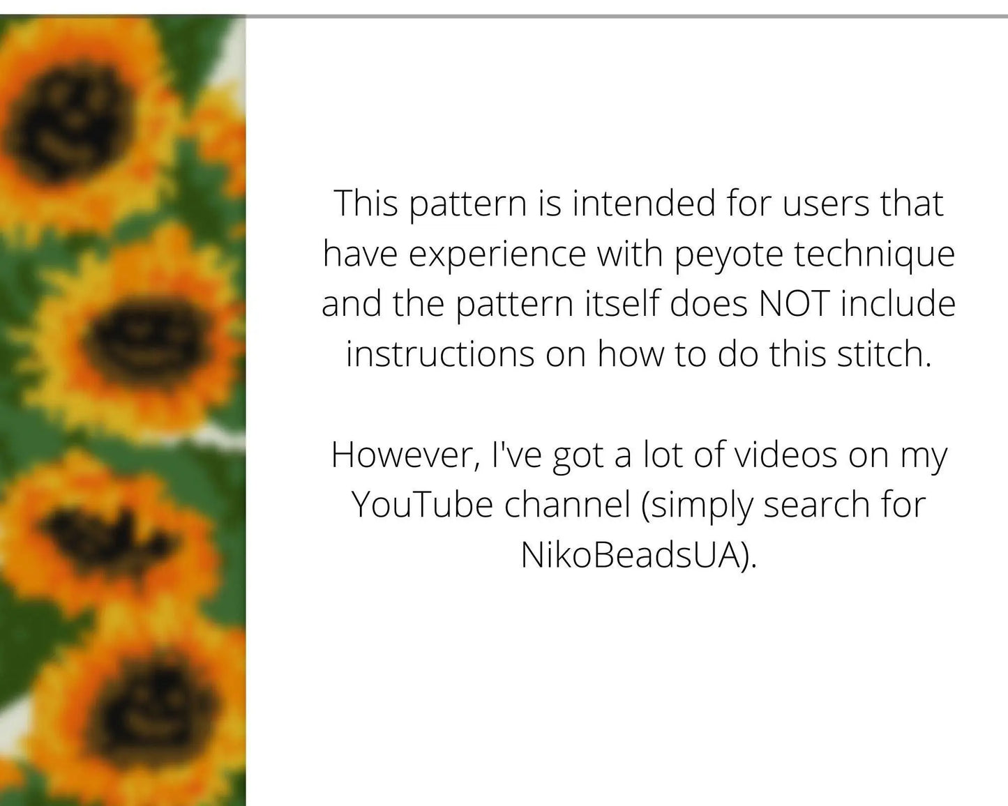 Sunflowers even peyote pattern for beaded bracelet - NikoBeadsUA