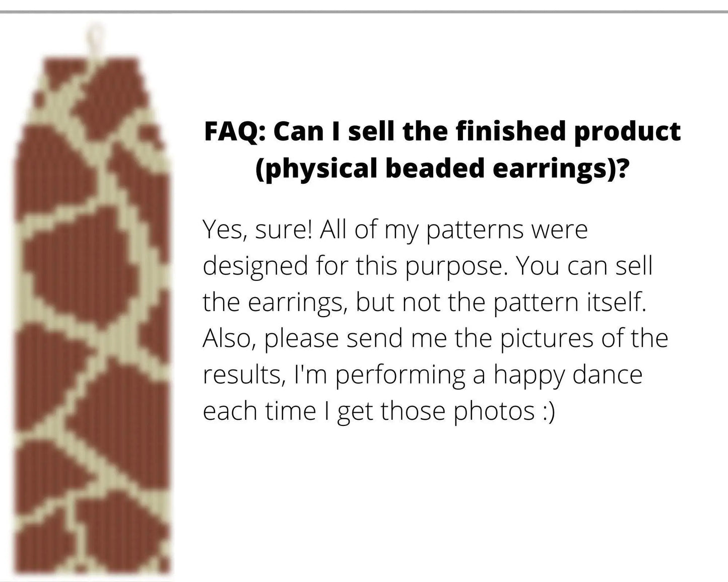 Set of 5 Animal Print Earrings Brick Stitch patterns for fringe beaded earrings - NikoBeadsUA